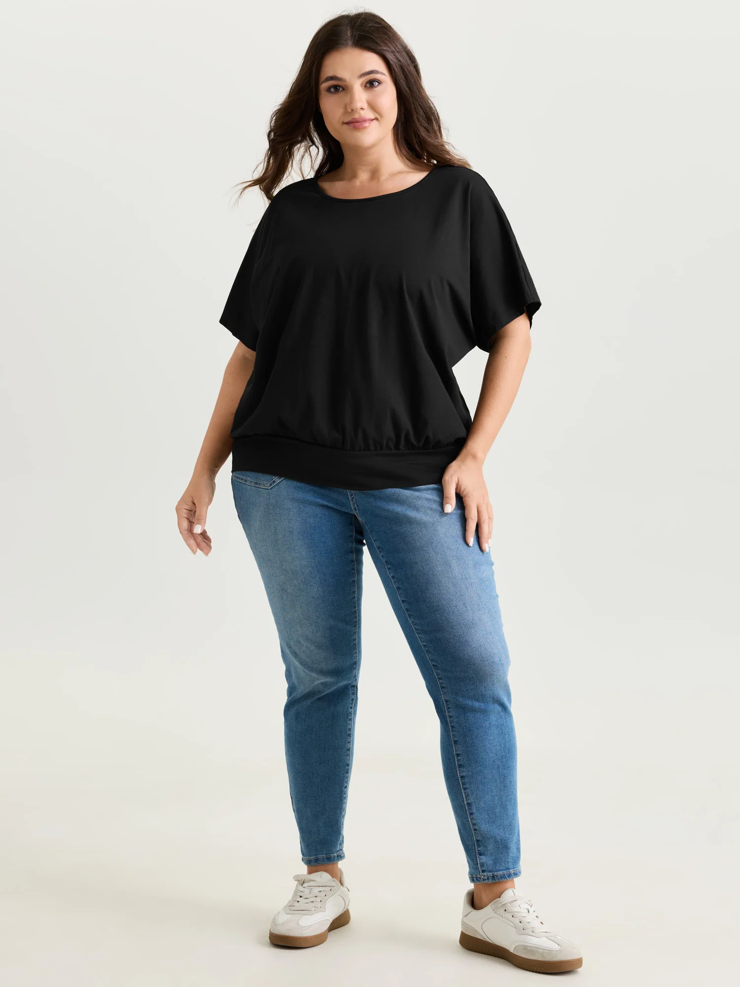 Batwing Sleeve Bubble Hem T-Shirt - Image 3