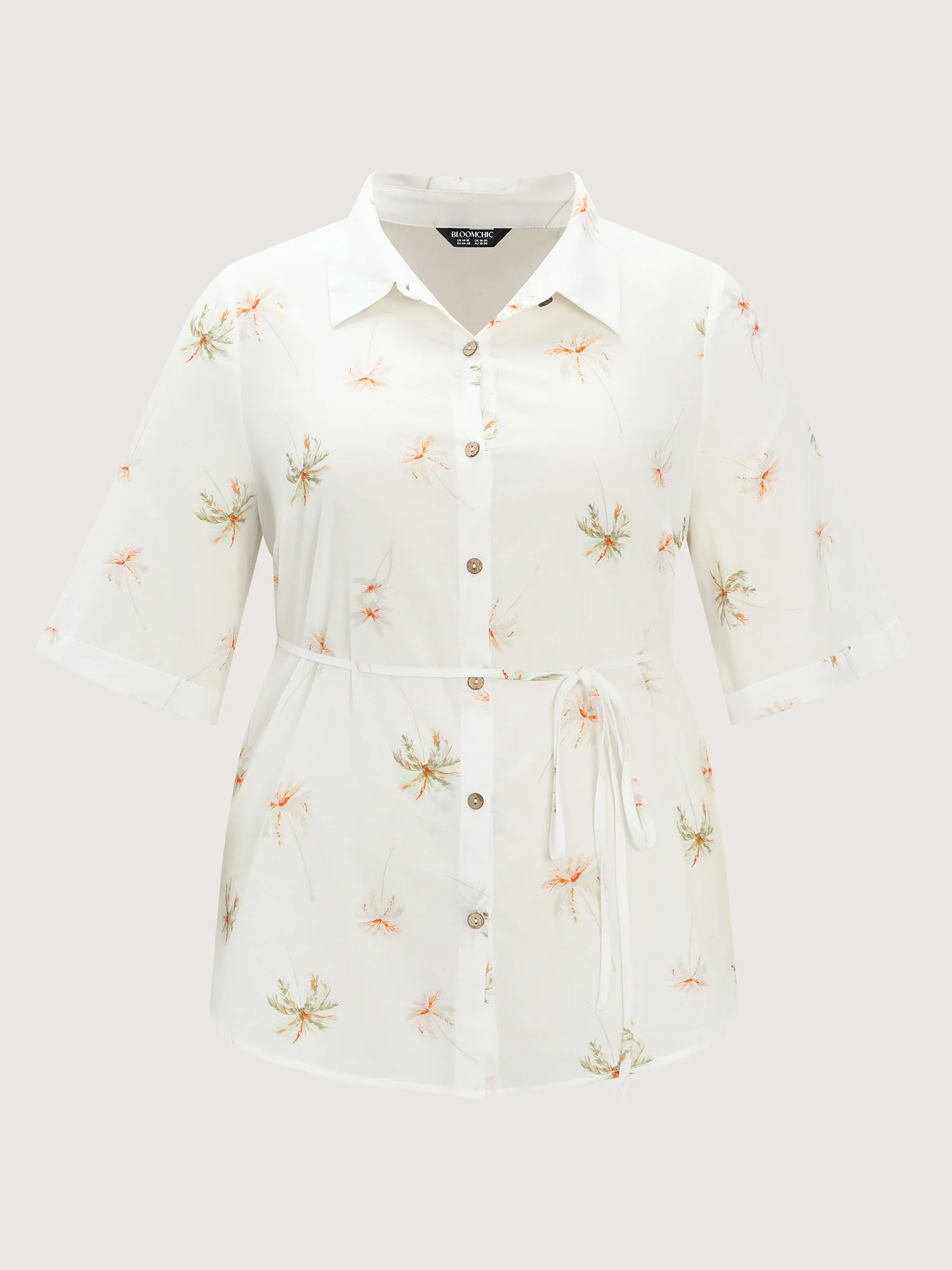 Cotton Floral Print Button-Front Shirt - Image 7
