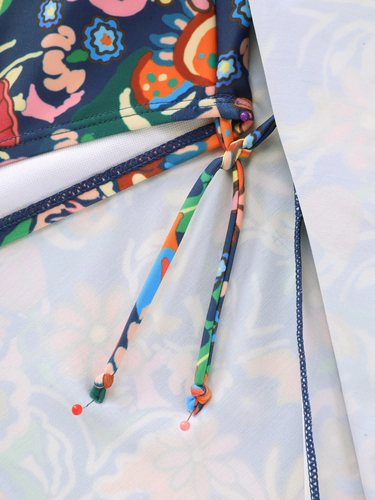 Floral Print Backless Pockets Swim Dress - Image 8