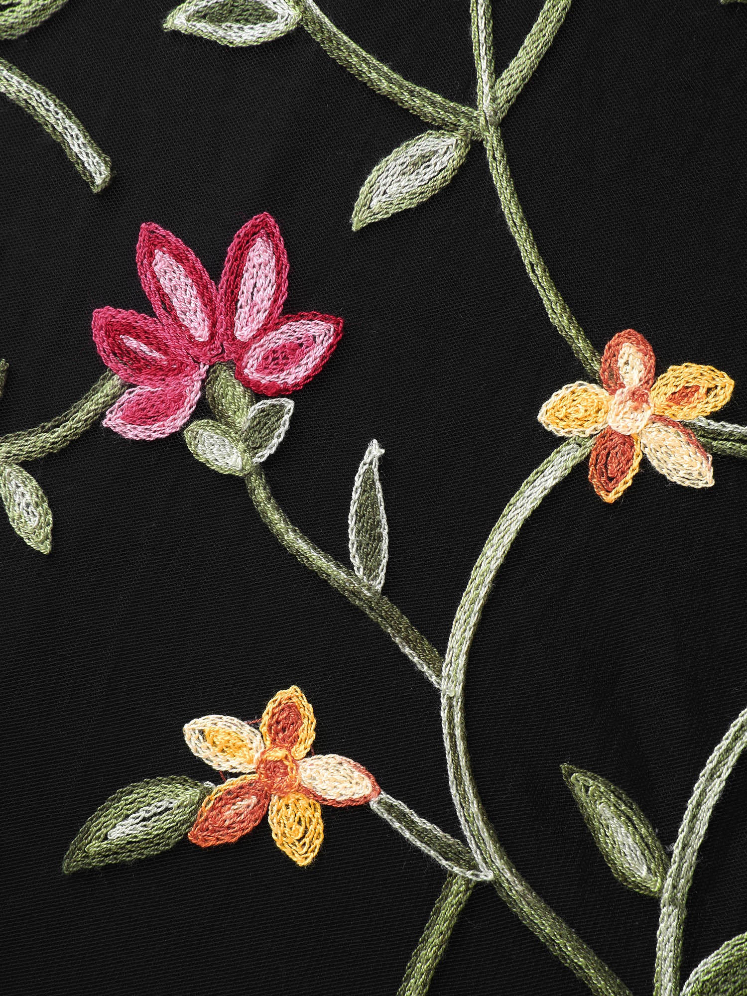 Floral Waist-Tie Contrast Maxi Dress - Image 6