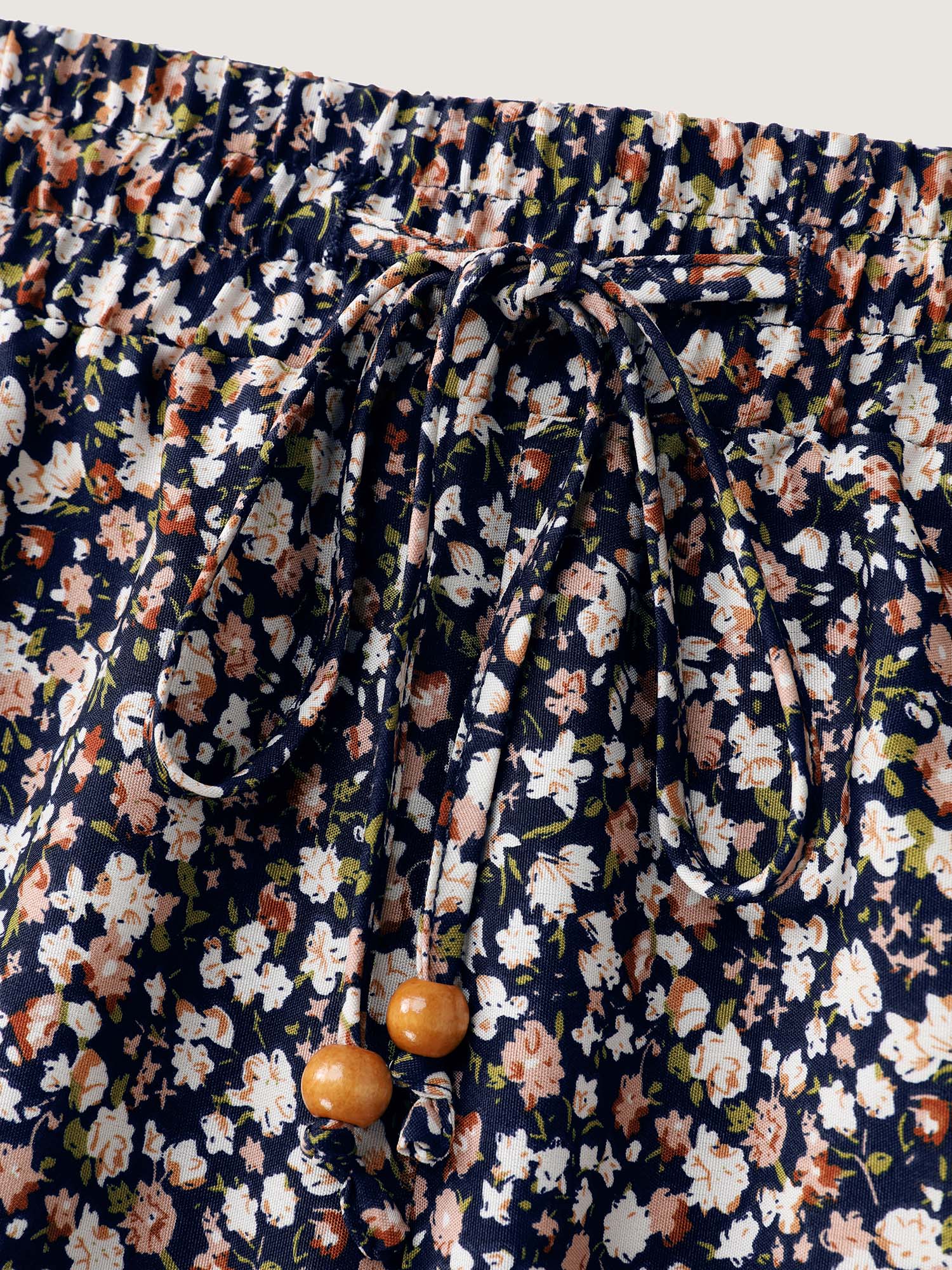 Micro Floral Print Wide Waistband Pants - Image 7