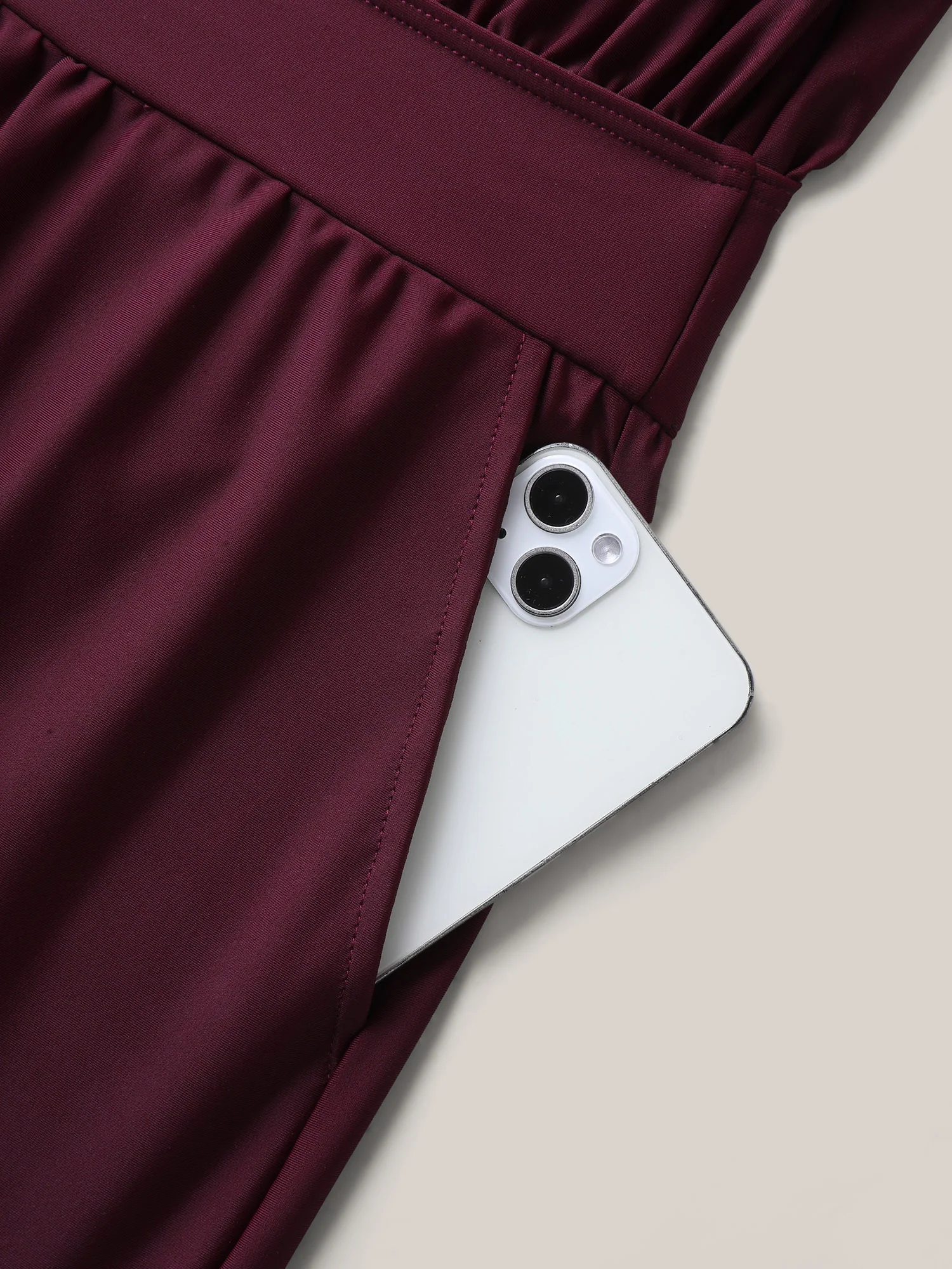 Plain Pockets Adjustable One-Piece Swimsuit - Image 5