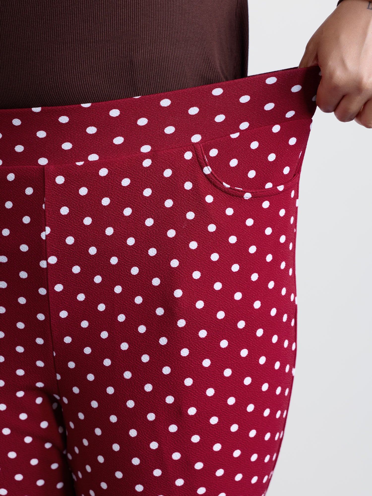 Polka Dots Skinny-Fit Pants - Image 4