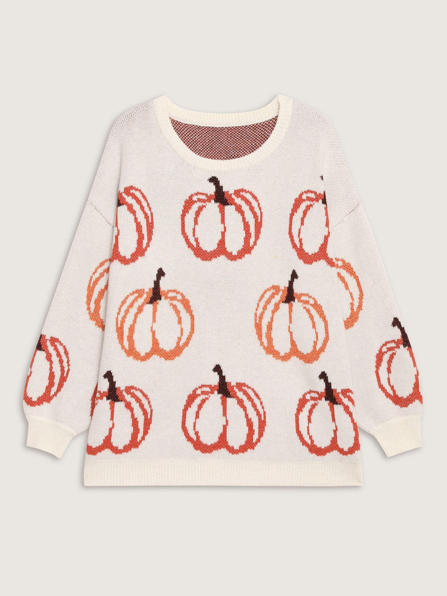 Pumpkin Patch Print Drop Shoulder Pullover - Image 7