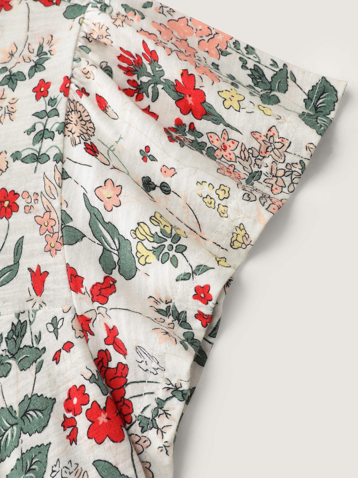 Pure Cotton Floral Print Square Neck Top - Image 5