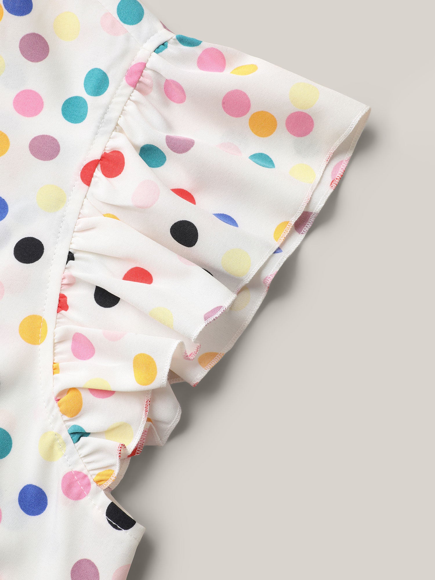 Polka Dot Flutter Sleeve Blouse - Image 7