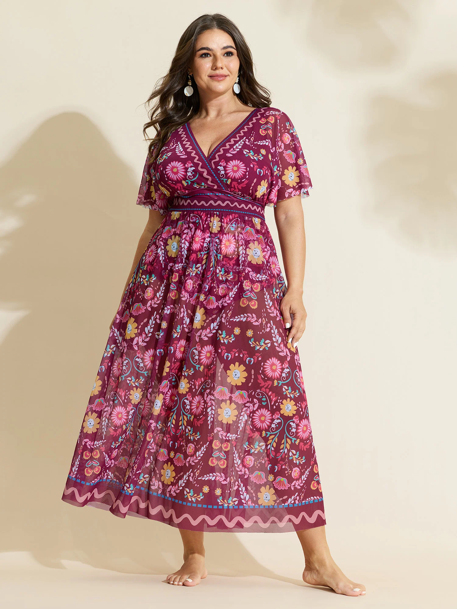 Sarong Set Floral Print One-Piece Swimsuit - Image 25
