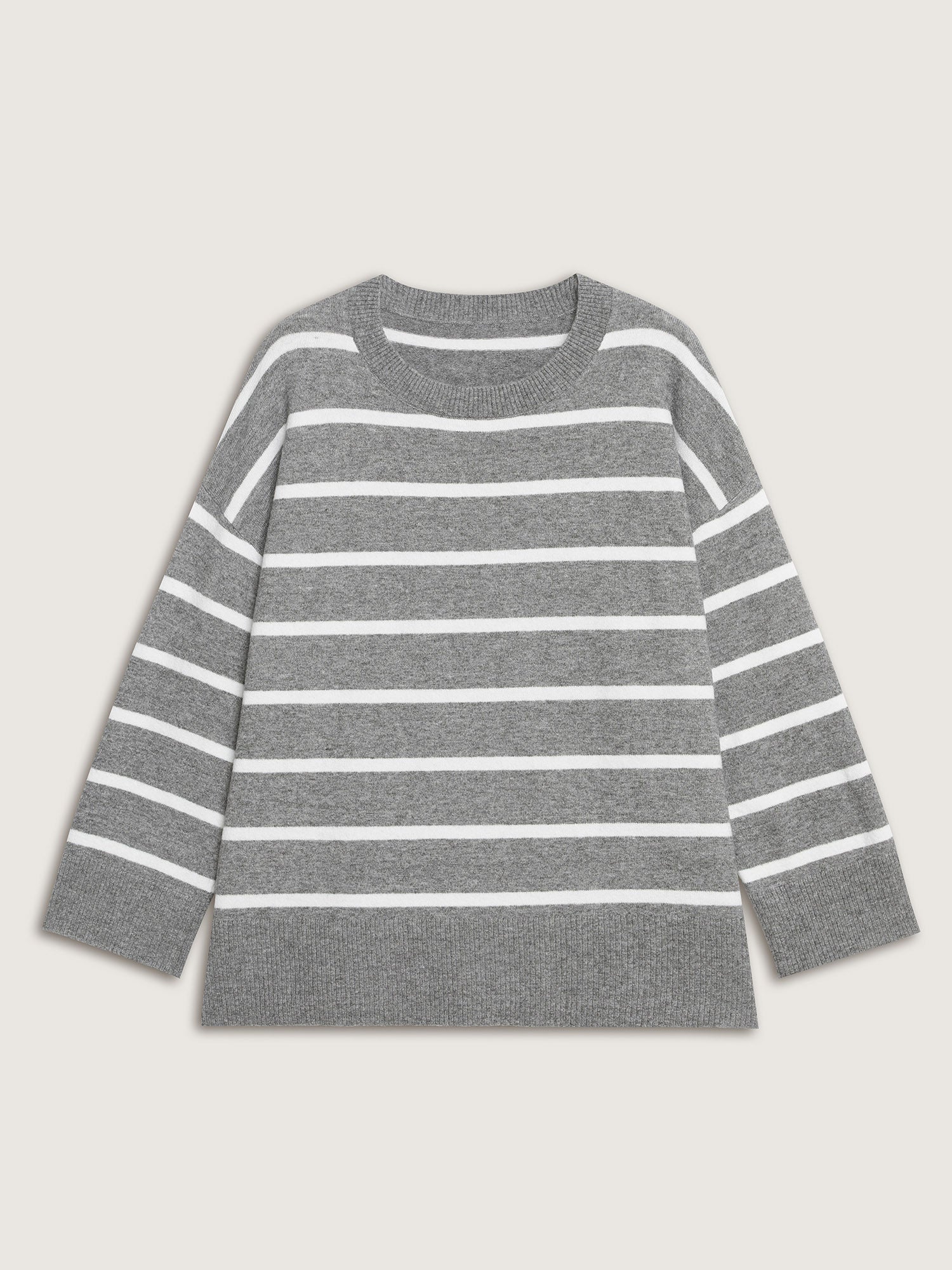 Stripes Print Round Neck Pullover - Image 8