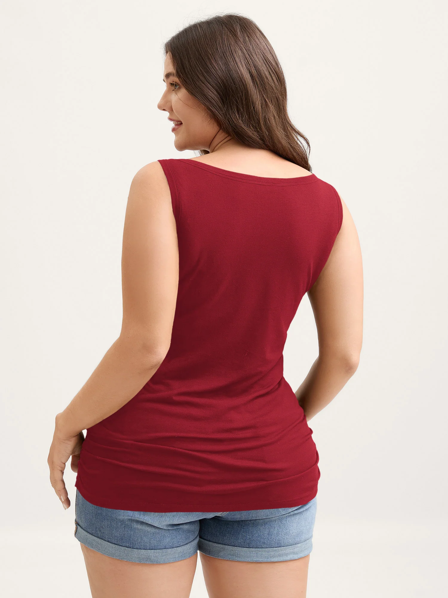 Supportive Bra Pleated Fitted Tank Top - Image 23