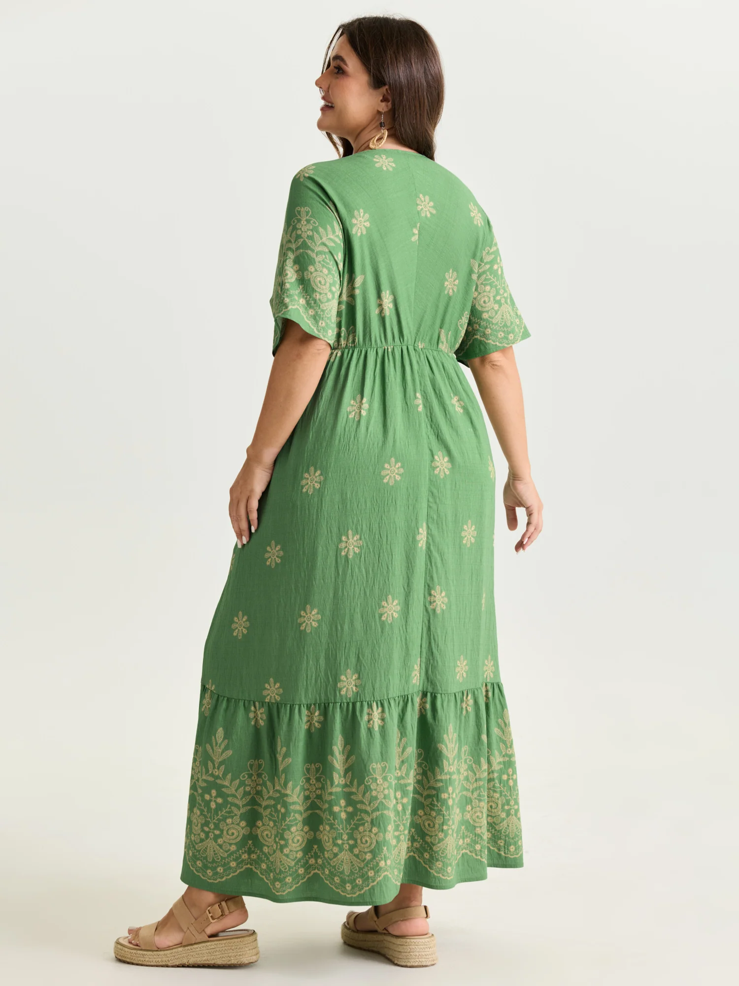 Surplice Neck Split Side Pockets Maxi Dress - Image 4