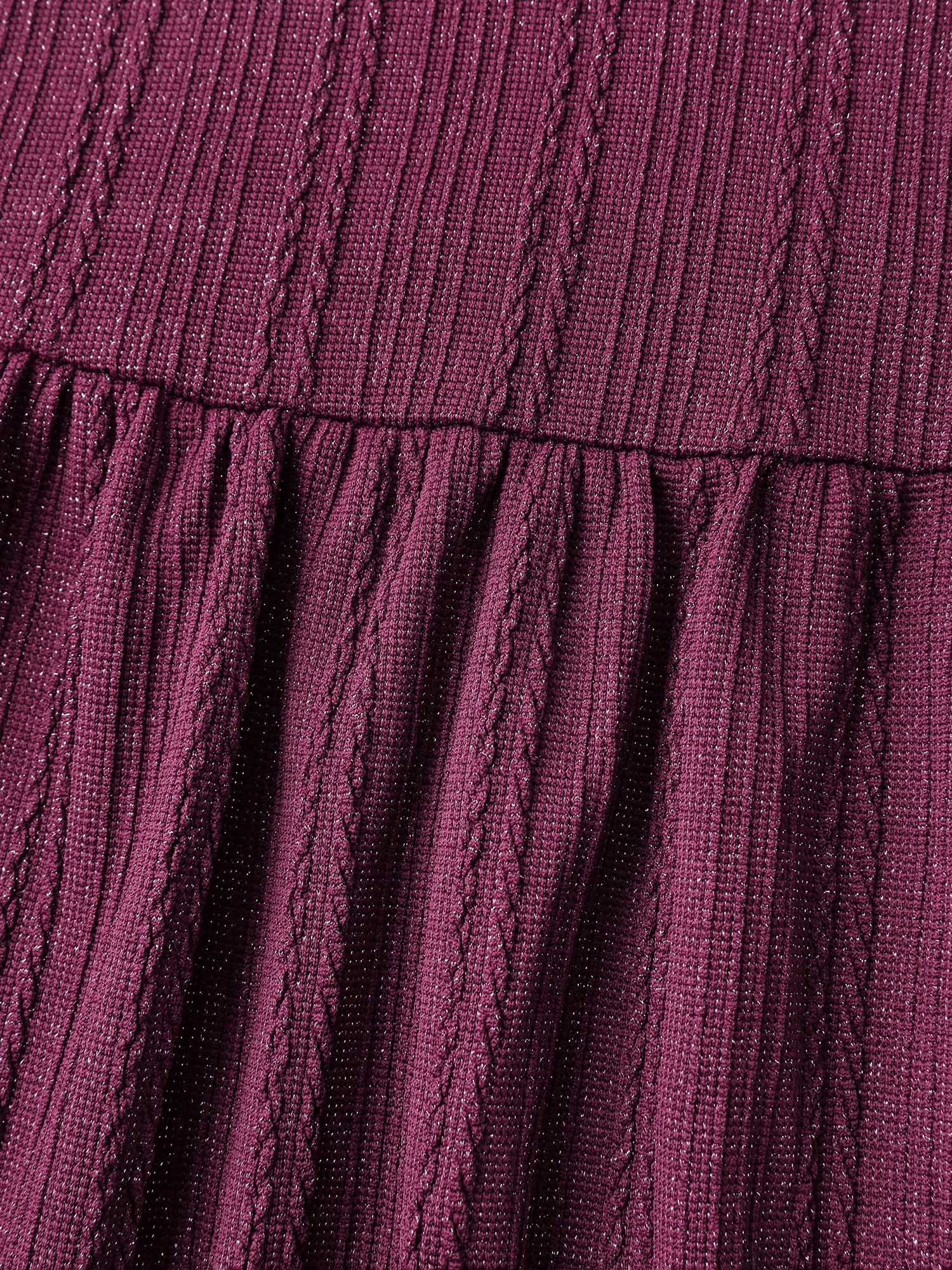Textured Stretchy Flared Knit Top - Image 13