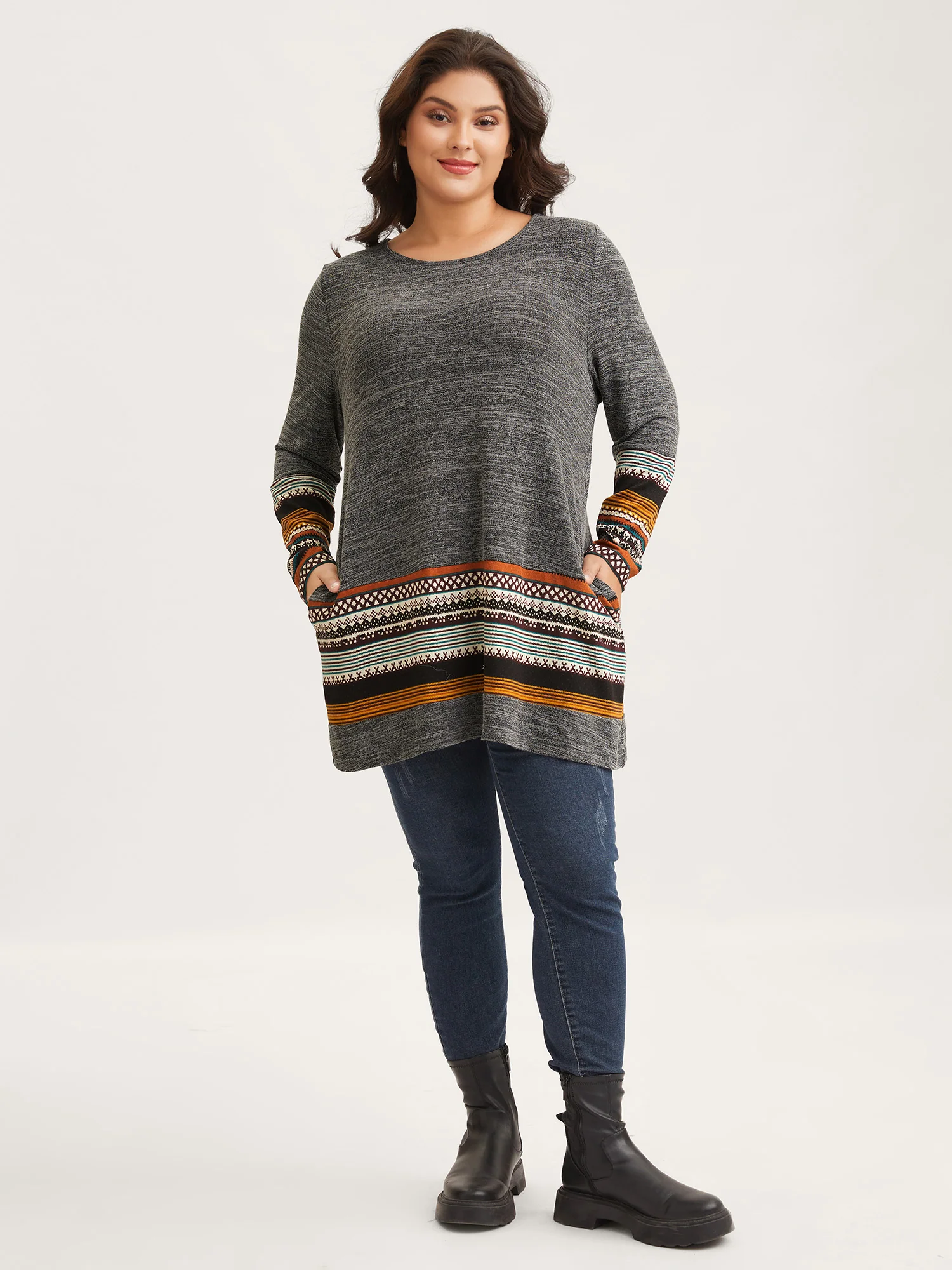 Tunic Boho Print Pocket T-shirt - Image 7