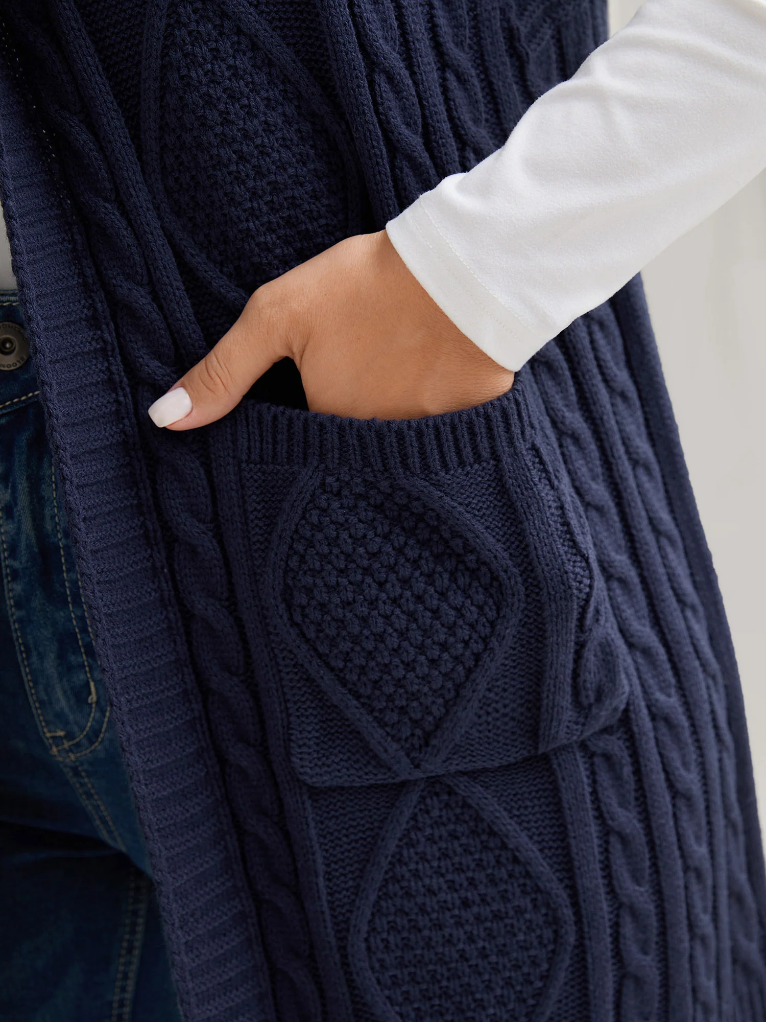 Twisted Hooded Sleeveless Knit Cardigan - Image 14